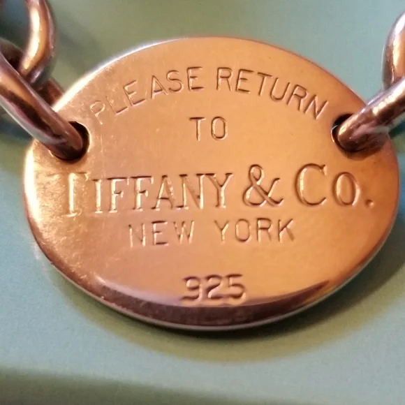 Tiffany & Co. Silver Necklace with White Ribbon - Picture 3 of 6